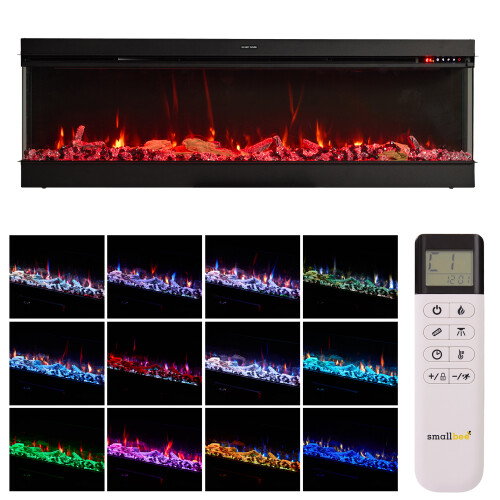 Living And Home (50inch) Recessed Electric Fireplace with Remote Control