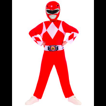 (7 to 8 years (122 to 128 cm)) Classic Red Power Ranger Costume for Kids