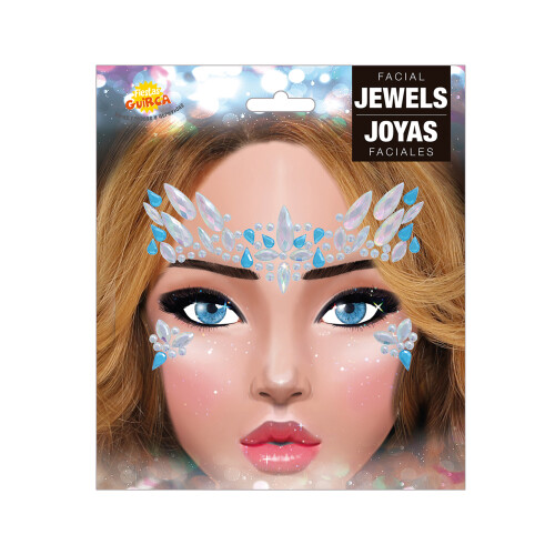 Rubies White and blue crystal adhesive face jewels 1