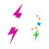 Rubies Multicolored glitter lightning face stickers 2
