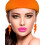 Rubies Neon orange lightning bolt earrings 2
