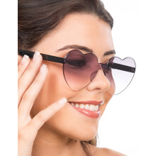 Adult black smoked lens heart glasses