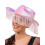 Rubies Adult's Pink Iridescent Fringed Cowboy Hat 1