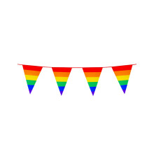 Rainbow pennant garland 10 m