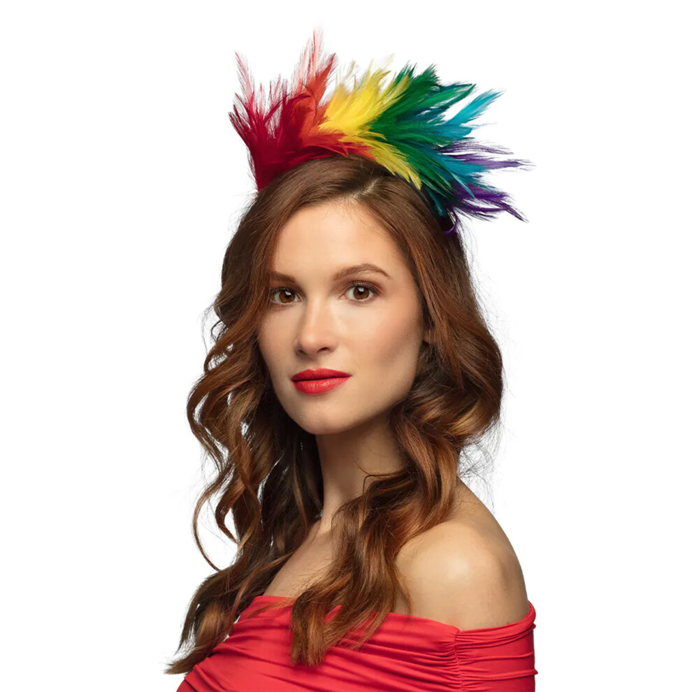 Rubies Adult Rainbow Feather Headband
