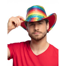 Adult Rainbow Sequin Cowboy Hat