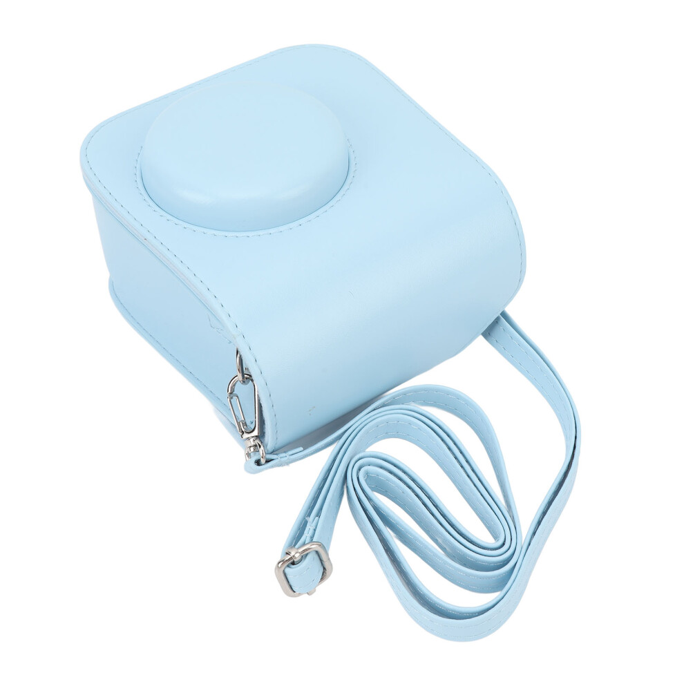 Vintage Pu Leather Camera Bag For Mini7+ Scratch-Resistant & Removable Strap Blue 9441331467581