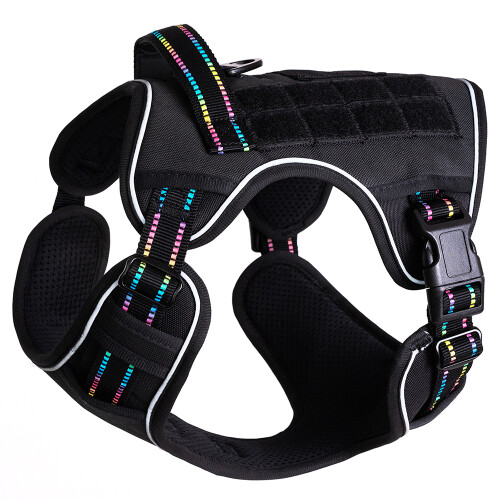 Modello: Tactical 1 pezzo Imbracatura per cane nera Taglia M/L 2
