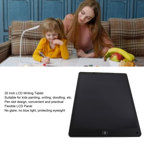 20 Inch LCD Kids Drawing Tablet Erasable Screen with Pen, Black 2