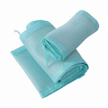 Sky Blue Baby Mesh Crib Bumper for Full Size Cribs Adjustable Height
