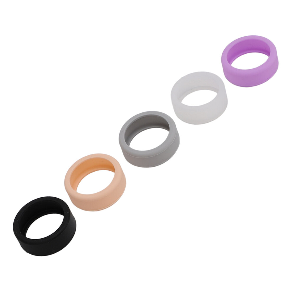 5Pcs Silicone Smart Ring Cover Sleeve Compatible With All Sizes 6-10 Black/White/Gray 9311331478163
