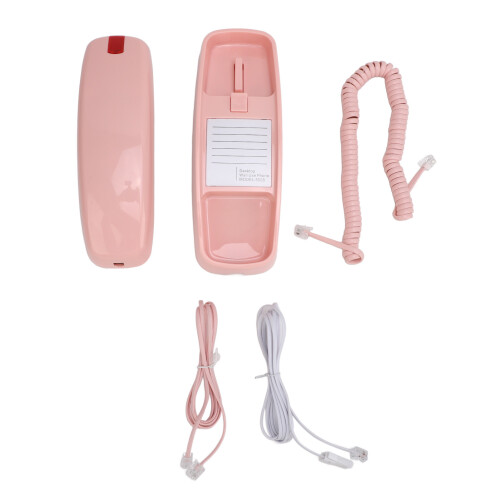 Wall Mountable Corded Phone for Seniors w/ Volume Control Pink 1