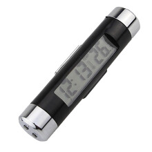 2-in-1 Car Clock & Thermometer with Luminous LED Display, Blue Backlight