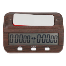 Reloj de ajedrez con cuenta ascendente/descendente, aspecto de madera, 13,8 x 8,8 x 4,5 cm
