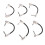 Guitar Effect Pedal Cable 6 pcs 15cm 1/4 Inch Right Angle Patch Cable Silver 11