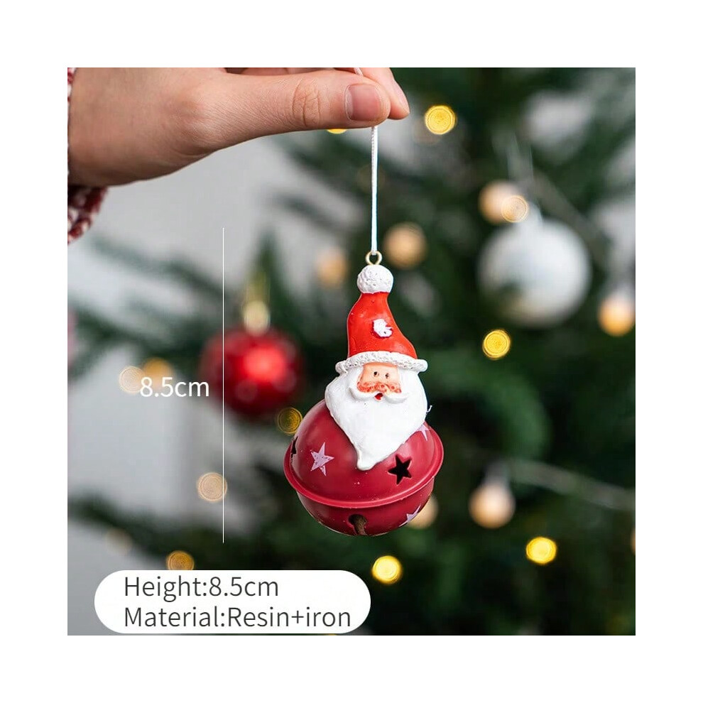 (Red Santa bell) Christmas Wooden Pendants Cute Xmas Tree Hanging Ornaments DIY Resin Crafts for Home Christmas Party New Year Gifts Decorations-image-OPC-PJ9WYHV-NEW