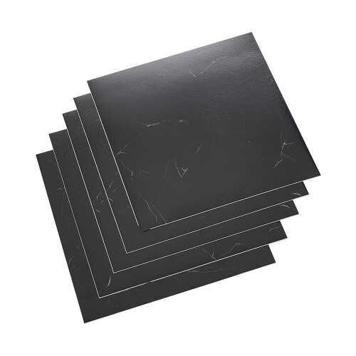 Living And Home 10Pcs Marble Texture Self Adhesive Flooring Tiles 30x30cm, Black 2