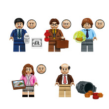 5Pcs The Office Michael Scott Building Blocks Movie Characters Jim Halpert Pam Beesly Mini Action Figure Kids Toys