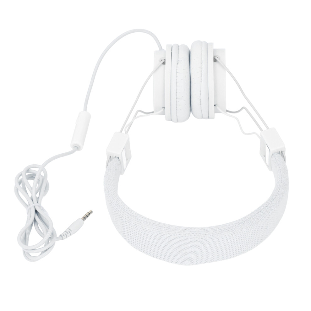 Wired 3.5Mm Stereo Headset With Mic, Foldable, Adjustable, White 4001331493789