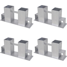 vidaXL Firewood Stacking Aids Firewood Rack Firewood Storage 4pcs Steel Silver