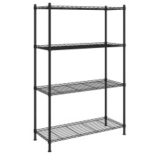 vidaXL 4-Tier Storage Shelf Black 200 kg Workshop Shelving Holder Organiser
