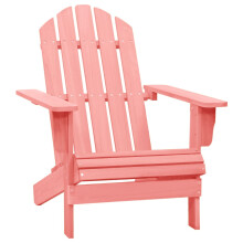 vidaXL Solid Fir Wood Garden Adirondack Chair Pink Wooden Outdoor Armchair