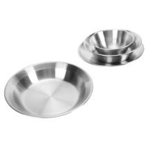 Set da 4 teglie per pizza in acciaio inossidabile, colore argento, 20.49oz