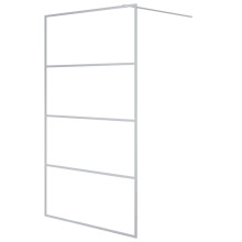 vidaXL Walk-in Shower Wall Silver 115x195 cm Clear ESG Glass Shower Screen