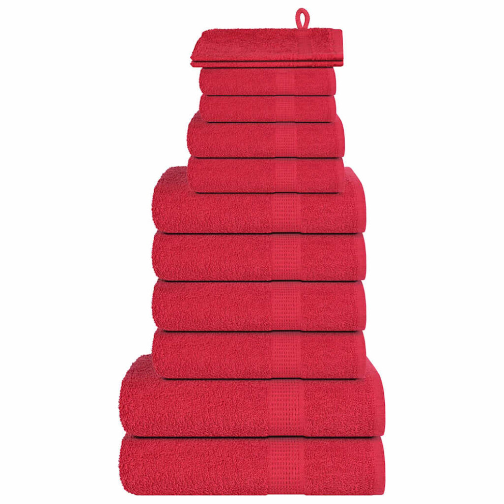 vidaXL 12 Piece Towel Set Red 360 gsm 100% Cotton towel face towel tea towel-image-OPC-PJ9X2MT-NEW