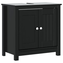 vidaXL Bathroom Sink Cabinet Storage Vanity Unit BERG Black Solid Wood Pine