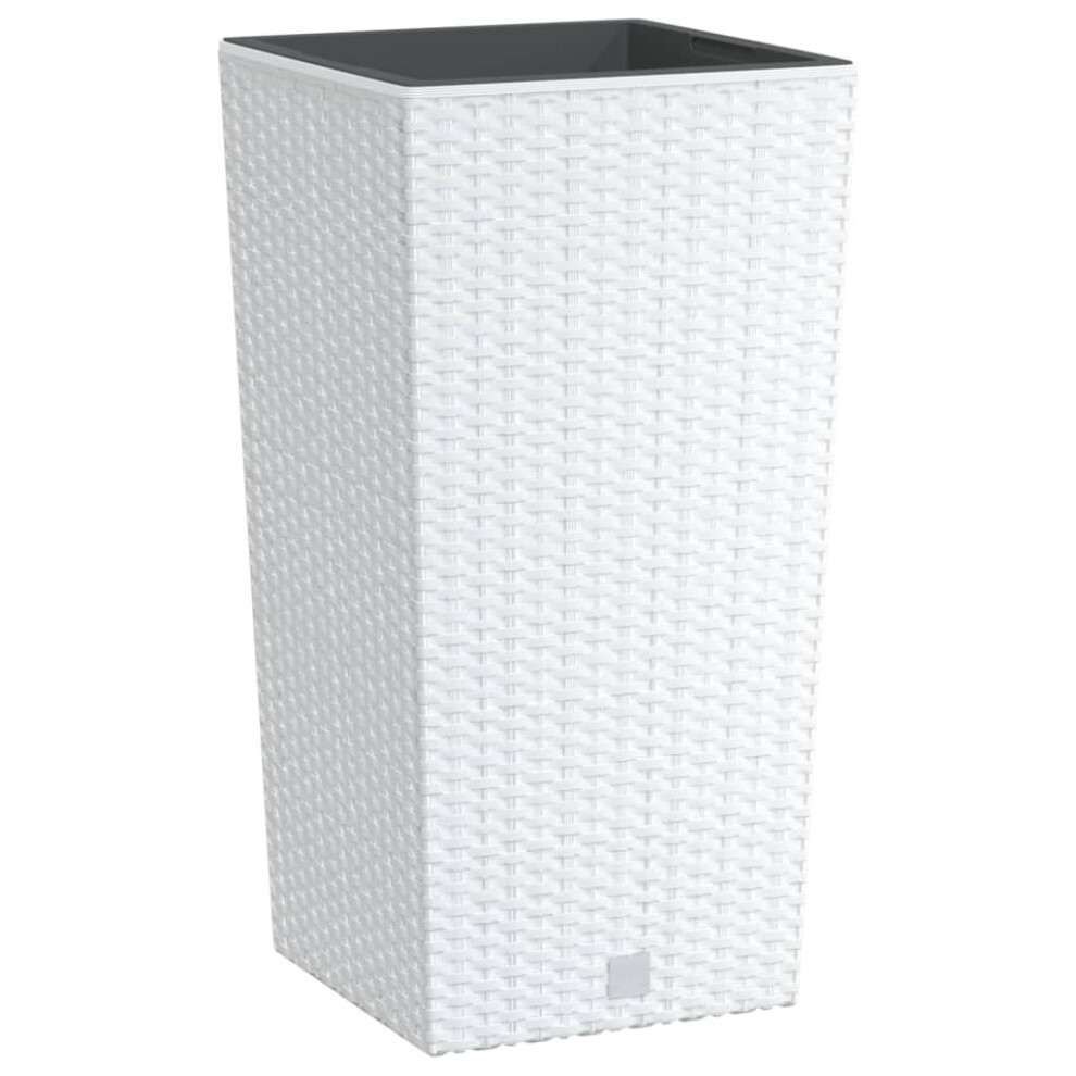 Vidaxl Planter Raised Bed With Removable Inner White 11 / 26.5 L Pp Rattan