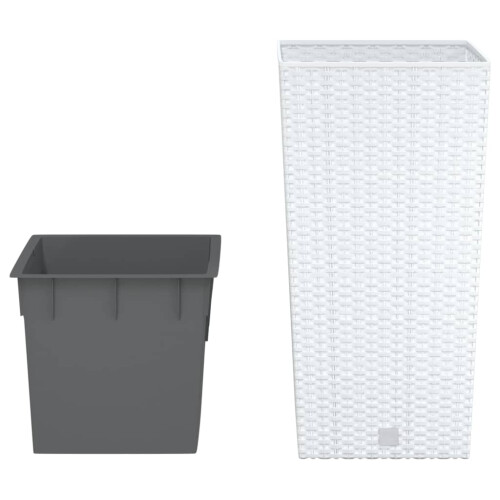 VidaXL vidaXL Planter Raised Bed with Removable Inner White 11 / 26.5 L PP Rattan 2