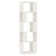 vidaXL Solid Wood Pine Book Cabinet/Room Divider White Storage Rack Book Stand