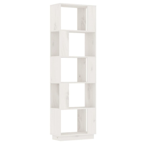 VidaXL vidaXL Solid Wood Pine Book Cabinet/Room Divider White Storage Rack Book Stand