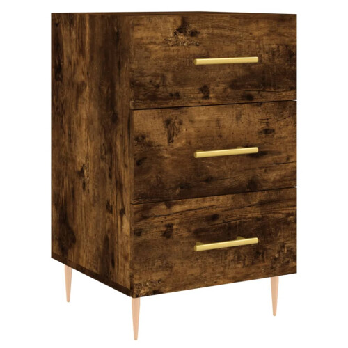VidaXL vidaXL Bedside Cabinet Bedside Table Nightstand Smoked Oak Engineered Wood 1