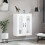 VidaXL vidaXL Wall Mounted Cabinet Storage Cabinet Cupboard White Engineered Wood 3