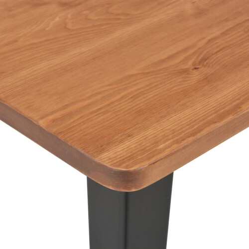 VidaXL vidaXL 2x Bar Table Black 60cm Solid Pine Wood Steel Kitchen Dining Table 2