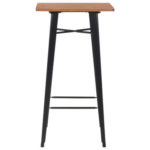 VidaXL vidaXL 2x Bar Table Black 60cm Solid Pine Wood Steel Kitchen Dining Table 1
