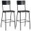 VidaXL vidaXL 3 Piece Bar Set Steel Black Dining Table 2 Stackable Stools Furniture 7