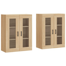 vidaXL Wall Mounted Cabinets Storage Cupboard2 pcs Sonoma Oak Engineered Wood