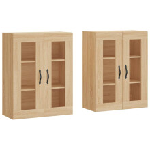 vidaXL Wall Mounted Cabinet Storage Cabinets 2 pcs Sonoma Oak Engineered Wood