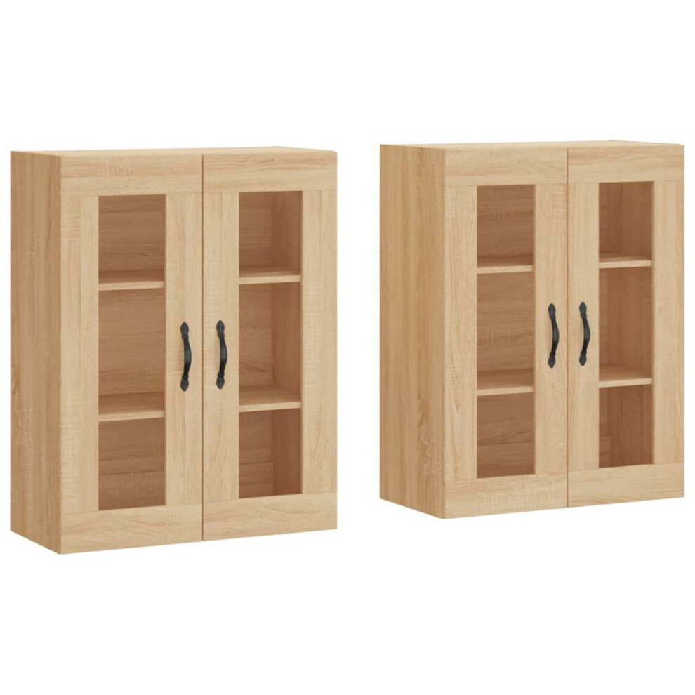 Vidaxl Wall Mounted Cabinet Storage Cabinets 2 Pcs Sonoma Oak Engineered Wood