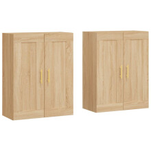 vidaXL Wall Mounted Cabinets Storage Cabinet 2 pcs Sonoma Oak Engineered Wood