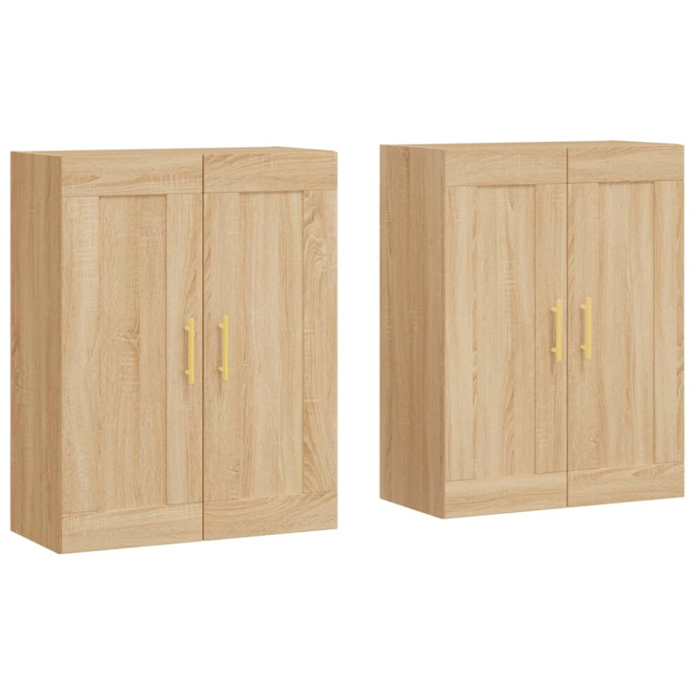 Vidaxl Wall Mounted Cabinets Storage Cabinet 2 Pcs Sonoma Oak Engineered Wood