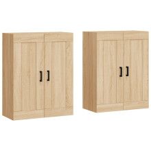 vidaXL Wall Mounted Cabinets Storage Cabinet 2 pcs Sonoma Oak Engineered Wood