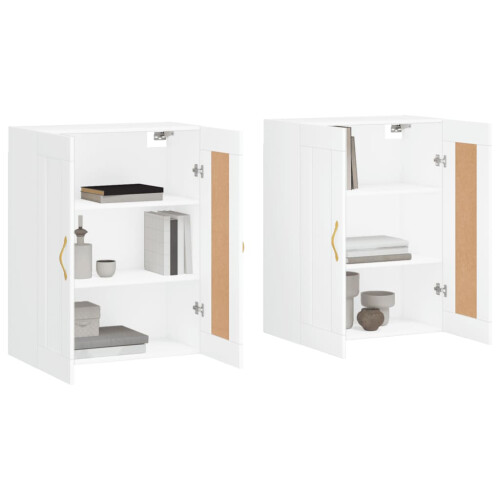 VidaXL vidaXL Wall Mounted Cabinets Side Cabinet Cupboard 2 pcs White Engineered Wood 2