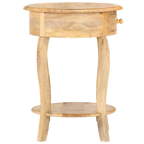 VidaXL vidaXL Solid Mango Wood Side Table Wooden Accent Bedside Table Telephone Stand 2