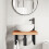 VidaXL vidaXL Basin Shelf Wall Mounted Bathroom Countertop Steel and Solid Wood Beech 3