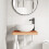 VidaXL vidaXL Basin Shelf Wall Mounted Bathroom Countertop Steel and Solid Wood Beech 3