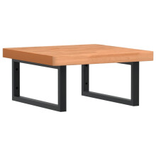 vidaXL Waschbeckenregal Wandmontage Stahl und Massivholz Buche
